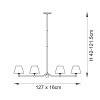 Klasyczna lampa wisząca czteropłomienna abażurowa mosiężna minimalistyczna uniwersalna Santiago & Ivy 115002 ENDON